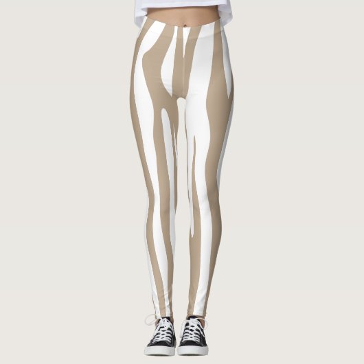 beige wit leggings (Voorkant)