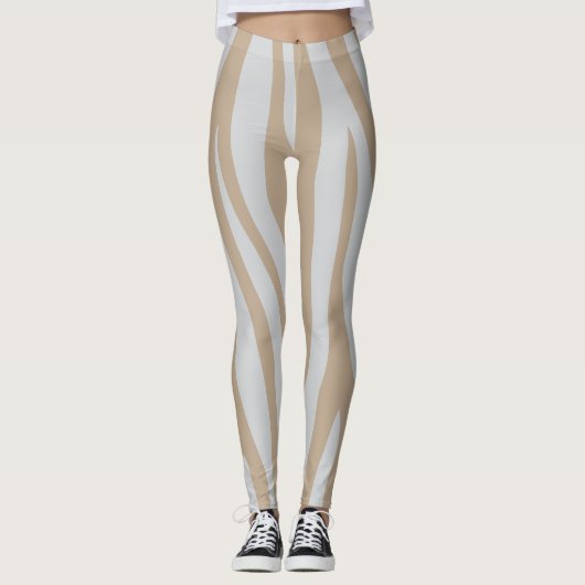 beige wit leggings (Voorkant)