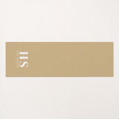 Beige & Wit Persoonlijk Monogram Minimalistisch Sc Yogamat (Achterkant (horizontaal))