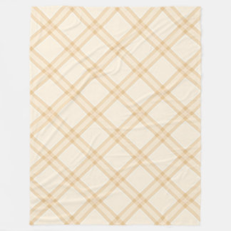 Beige Wit Schuin Geruit Printontwerp Fleece Deken