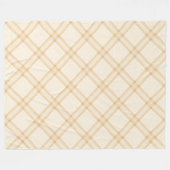 Beige Wit Schuin Geruit Printontwerp Fleece Deken (Voorkant (Horizontaal))
