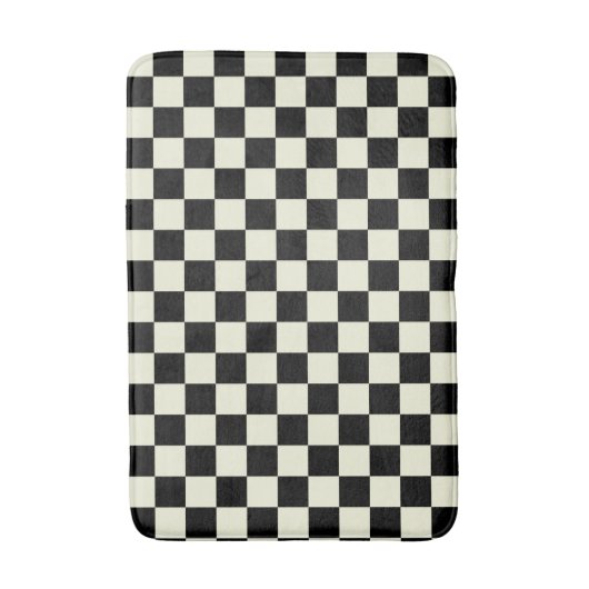 Beige with Black Square Pattern Badmat (Voorkant Verticaal)