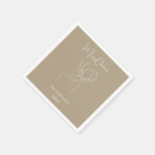 Beige witte abstracte rendieren moderne kerst servet (Hoek)