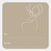 Beige witte abstracte rendieren moderne kerst vierkante sticker (Voorkant)