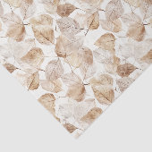 Beige Witte Bladeren Tissuepapier (Detail)