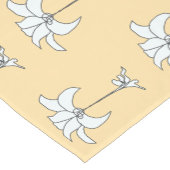 Beige Witte Bloemen Korte Tafelloper (Hoek)