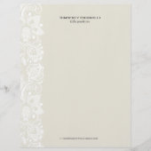 Beige & witte  bloemenkant 2 briefhoofd ontwerp (Voorkant)