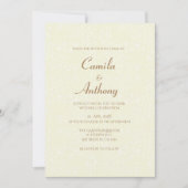 Beige witte bloemenpatroon Full Print Border Weddi Kaart (Voorkant)