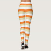 Beige, witte en Oranje strepen Leggings (Achterkant)