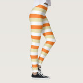 Beige, witte en Oranje strepen Leggings (Rechts)