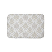 Beige & Witte Glanzende Quatrefoil Patroon Badmat (Voorkant)