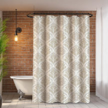 Beige & Witte Glanzende Quatrefoil Patroon