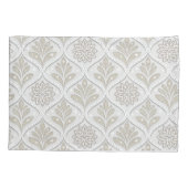Beige & Witte Glanzende Quatrefoil Patroon Kussensloop (Achterkant-Links)