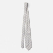 Beige & Witte Glanzende Quatrefoil Patroon Stropdas (Achterkant)