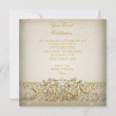 Beige Witte Goud Crème Elegant Feest Kaart (Achterkant)