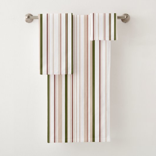 Beige witte groene neutrale badkamer aan de kust bad handdoek (Insitu)