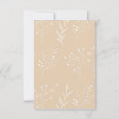 Beige Witte Hoek Bloemen Boho Bruiloft Bedankkaart (Achterkant)