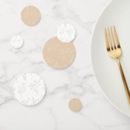 Beige Witte Hoek Bloemen Boho Bruiloft Confetti