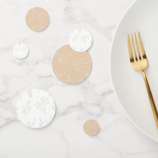 Beige Witte Hoek Bloemen Boho Bruiloft Confetti (Groep)