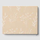 Beige Witte Hoek Bloemen Boho Bruiloft Gastenboek (Achterkant)
