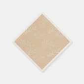 Beige Witte Hoek Bloemen Boho Bruiloft Servet (Hoek)