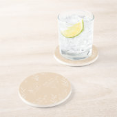 Beige Witte Hoek Bloemen Boho Bruiloft Zandsteen Onderzetter (Zijkant)