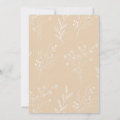 Beige Witte Hoek Floral Boho Zitkaarten Kaart (Achterkant)