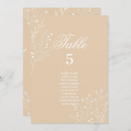 Beige Witte Hoek Floral Boho Zitkaarten Kaart