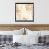 Beige Witte Kerstbomen Canvas Afdruk (Insitu (Slaapkamer))