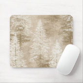 Beige Witte Kerstbomen Muismat (Met muis)
