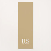 Beige & Witte Persoonlijke Monogram Minimalistisch Yogamat (Voorkant)