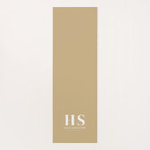 Beige & Witte Persoonlijke Monogram Minimalistisch Yogamat (Achterkant)