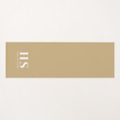 Beige & Witte Persoonlijke Monogram Minimalistisch Yogamat (Voorkant (horizontaal))