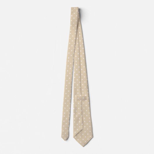 Beige & Witte Stippen Stropdas (Achterkant)
