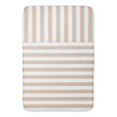 beige witte streep patroon badmat (Voorkant Verticaal)