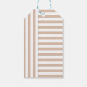 beige witte streep patroon cadeaulabel (Achterkant)