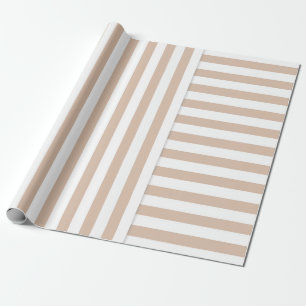 beige witte streep patroon cadeaupapier