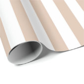 beige witte streep patroon cadeaupapier (Rol Hoek)