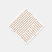 beige witte streep patroon servet (Hoek)