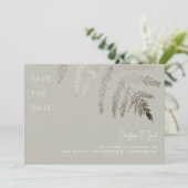 Beige Witte Tekst Moderne Trouwkaart Save the Date Kaart (Staand voorkant)