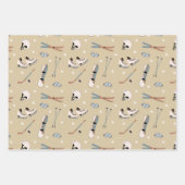 Beige & witte wintersport inpakpapier vel (Voorkant)