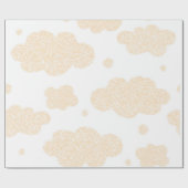 beige wolken op witte achtergrond cadeaupapier (Vlak)