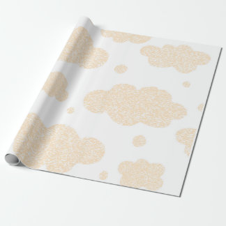 beige wolken op witte achtergrond cadeaupapier