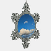 Beige wolken tin sneeuwvlok ornament (Links)