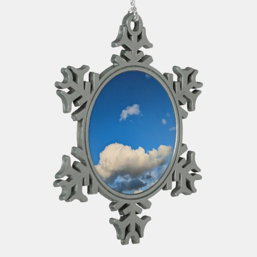 Beige wolken tin sneeuwvlok ornament (Links)