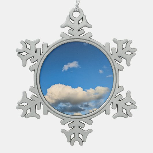 Beige wolken tin sneeuwvlok ornament (Voorkant)