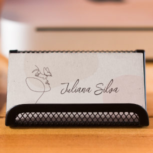 Beige Women Hair Salon Nail Art Makeup Artist Visitekaartje