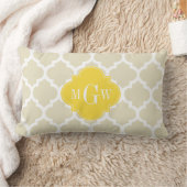 Beige, Wt Marokkaans #5 Ananas 3 Initiële Monogram Kussen (Deken)