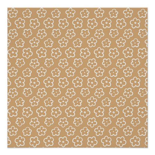 Beige Y2K Bold Wildflower Levendige Spring Art Perfect Poster (Voorkant)