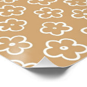 Beige Y2K Bold Wildflower Levendige Spring Art Perfect Poster (Hoek)